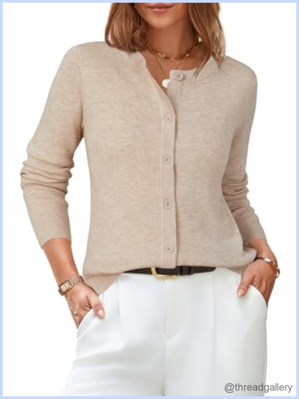 Wool Blend Button Down Cardigan Business Casual Sweater